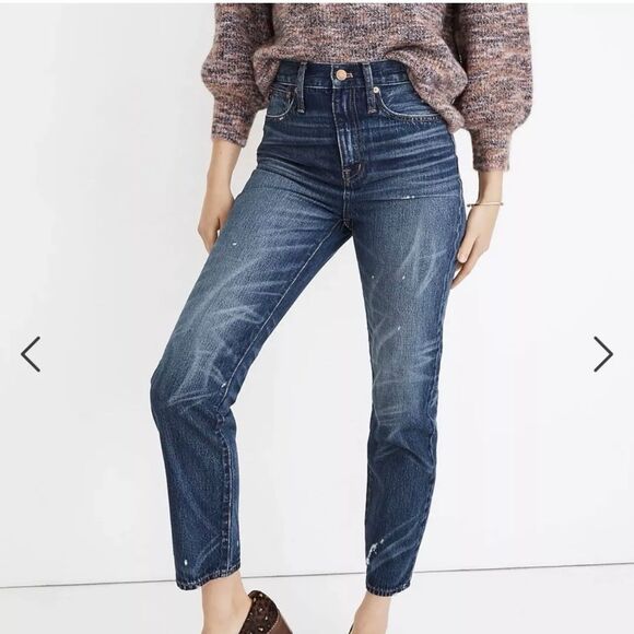 Madewell Denim - MADEWELL Classic Straight Jeans 25 Croston Wash Distressed High Rise EUC B31